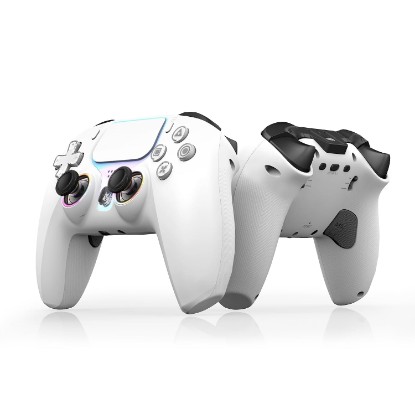 Picture of Wireless PS5 Controller Hall Effect Anti-Drift Joystick Gaming Gamepad with Programmable Back Paddles Macro Turbo Dual Vibration 6-Axis Gyro Bluetooth 5.0 RGB 3.5mm Audio Jack for PS5 Slim Pro PC