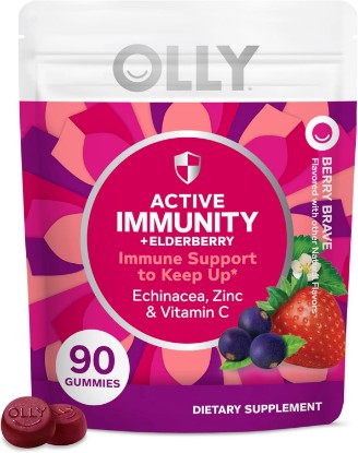 Picture of OLLY Immunity Gummy, Immune Support, Elderberry, Zinc, Vitamin C, Supplement, Berry - 90 Count