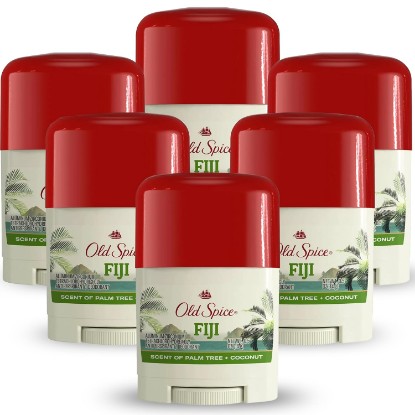 Picture of Old Spice Fiji Antiperspirant Deodorant for Men, 6 Pack, Palm Tree and Coconut Long lasting Scent, 24/7 Sweat and Odor Protection, Mini Travel Size 0.5oz