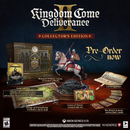 Picture of Kingdom Come Deliverance II Collector's Edition, Xbox Series X, Gold Edition with Statue, Map, Cards, and Pin Set