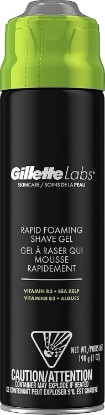 Picture of Gillette Labs Rapid Foaming Shaving Gel for Men, Alcohol, Dye and Paraben-Free with Vitamin B3 and Sea Kelp, Cools and Soothes Skin, 7 OZ
