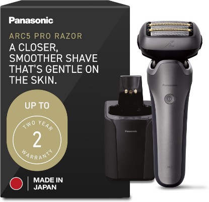 Picture of Panasonic ARC5 PRO Electric Razor for Men, Wet/Dry 5-Blade Foil Shaver for Thick Beard & Stubble, 20D Flexible Head, Pop-Up Trimmer with Automatic Cleaning + Charge System – ES-L580WS