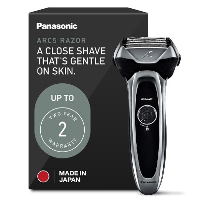 Picture of Panasonic ARC5 Electric Razor for Men with Pop-Up Trimmer, Wet/Dry 5-Blade Electric Shaver with Intelligent Shave Sensor and Multi-Flex Pivoting Head, ES-LV65-S (Silver)