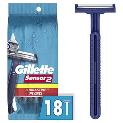 Picture of Gillette Sensor2 Disposable Razors for Men, Water Activated Lubrastrip to Help Avoid Skin Irritation, 18 count