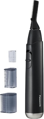 Picture of Panasonic Facial Hair Trimmer for Sensitive Skin, Unisex Detailer with Flexible Head, Gentle on Acne, Includes 2 Eyebrow Attachments, Wet/Dry Facial Trimmer for Men and Women - ER-GM40-K (Black)