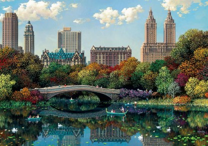 Picture of Ravensburger NY Central Park, Bow Bridge 1000 Piece Jigsaw Puzzle | Relaxing Activity | Unique and Perfectly Fitting Pieces, Durable Puzzle for Adults