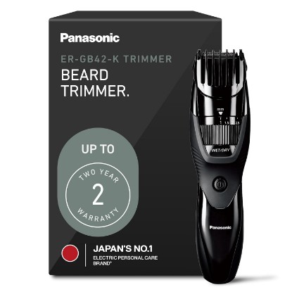 Picture of Panasonic Cordless Beard Trimmer for Men with Precision Dial, 19 Adjustable Length Settings, Rechargeable Battery, Washable, Birthday Gifts for Men, ER-GB42-K (Black)