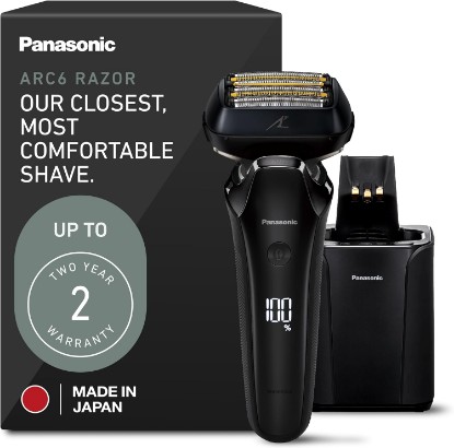 Picture of Panasonic ARC6 Electric Razor for Men Face, Wet/Dry Foil Shavers for Men, Premium Automatic Cleaning and Charging Station, Ultra-Fast 6-Blade & Pop-Up Trimmer - ES-LS9A-K (Black)