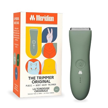 Picture of MERIDIAN The Trimmer Original | Body Hair Trimmer for Men & Women | Sage | Rechargeable and Waterproof Shaver for Pubic Area, Chest, Back, Underarms and Bikini Line, with 2 Guide Combs Included
