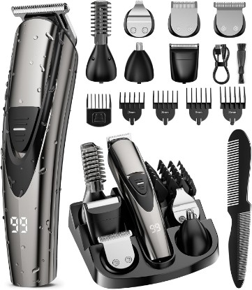 Picture of SHPAVVER Electric Hair Clippers for Men: 16-in-1 Professional Barber Beard Trimmer - Cordless Grooming Kit - Turbo Speed & Precision Blade