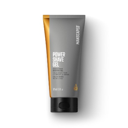 Picture of MANSCAPED Power Shave Gel, Men's Soothing Head & Face Shaving Gel, with Witch Hazel & Gentle Liquid Exfoliants to Help Defend Against Irritation, Ingrown Hairs & Razor Bumps, 6 fl oz