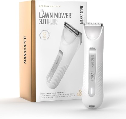 Picture of MANSCAPED The Lawn Mower® 3.0 Plus Groin, Body & Bikini Hair Trimmer | Updated SkinSafe® Trimmer Blade, Waterproof Wet/Dry Groomer, USB-C Rechargeable, Men’s & Women's Wireless Shaver, White Hot