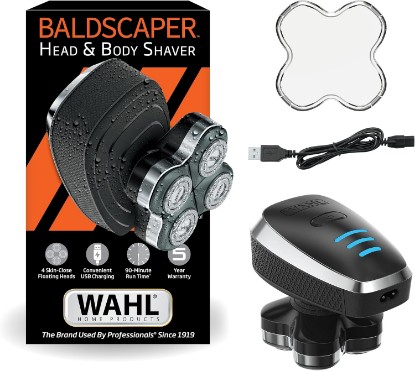 Picture of Wahl Baldscaper Waterproof Electric Head Shaver & Body Shaver for Bald Men | Smoothly Removes Head And Body Hair, Shave Wet Or Dry, Use In The Shower For Quick Clean Ups - Model 3028242