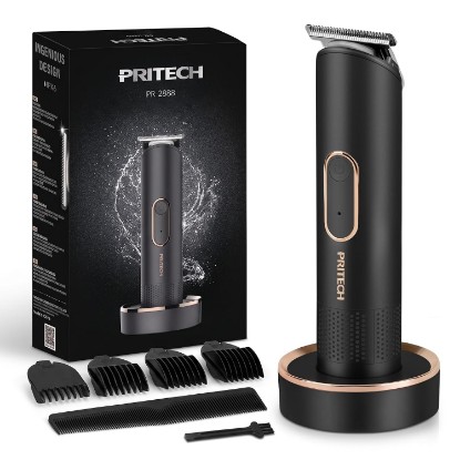 Picture of Manscape Body Hair Trimmer for Men, Waterproof Nick-Free Pubic Hair Trimmer | 3/6/9/12 mm Guide Combs for Precise Trimming, Safe Rounded Blades Protect Skin, Use on Face, Chest, Underarms, Legs, Groin