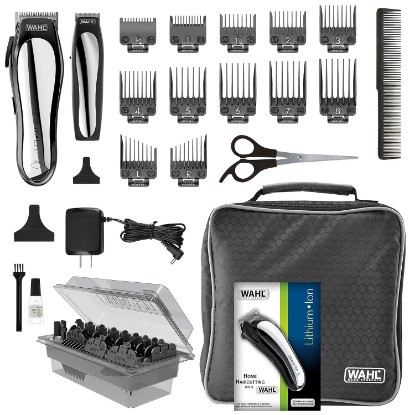Picture of Wahl Lithium Pro Cordless Haircut & Touch Up Kit With Case, 23 Pieces