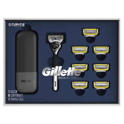 Picture of Gillette ProGlide Shield Premium Edition Razors for Men, 1 Gillette Razor, 8 ProShield Razor Blade Refills, 1 Travel Case