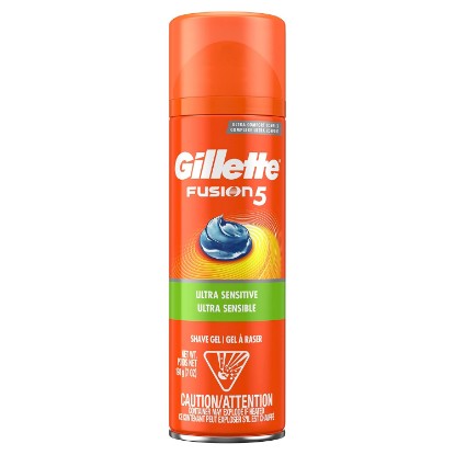 Picture of Gillette Fusion5 Ultra Sensitive Shave Gel, 7 Ounce, Shaving Cream Mens, Gillette Fusion 5