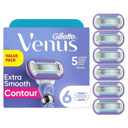 Picture of Gillette Venus Deluxe Smooth Swirl Womens Razor Blade Refills, 6 Count, Moisture Ribbon to Protect Against Irritation