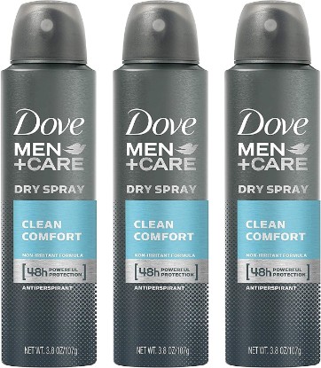 Picture of DOVE MEN + CARE Dry Spray Antiperspirant, Clean Comfort 3.8 oz (Pack of 3)