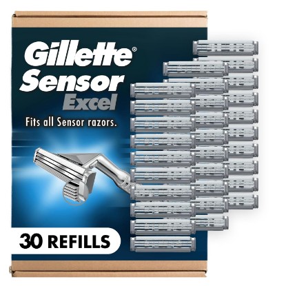 Picture of Gillette Sensor Excel Men's Razor Blade Refills, 30 Count