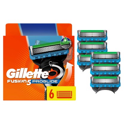 Picture of Gillette Fusion5 ProGlide Razor Blade Refills for Men, 5-Blade Cartridges, Precision Trimmer, Enhanced Lubrication Strip, Fits Fusion5 Handles, 6 Count