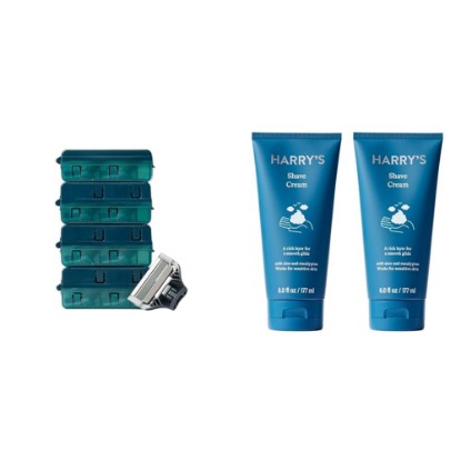 Picture of Harry's Razors for Men Refills 14 Count and Shaving Cream for Men 2 Pack