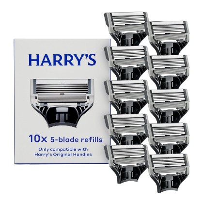 Picture of Harry's Original Razor Blades for Men - 10 Count | Premium Razor Blade Refill Cartridges - German Engineered
