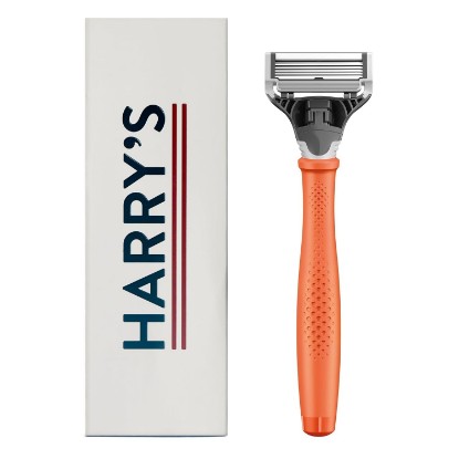 Picture of Harry's Razor for Men - Razor Handle and Razor Blade Cartridge - Shaving Gift Set for Him - Orange