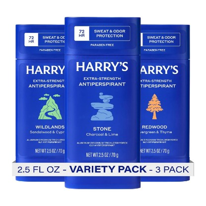 Picture of Harry's Extra-Strength Antiperspirant Deodorant - Variety - 2.5 oz (3 Pack) | Stone, Redwood, Wildlands - Sweat & Odor Control Antiperspirant for Men