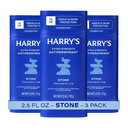 Picture of Harry's Extra-Strength Antiperspirant Deodorant - Stone - 2.5 oz (3 Pack) | Sweat & Odor Control Antiperspirant for Men