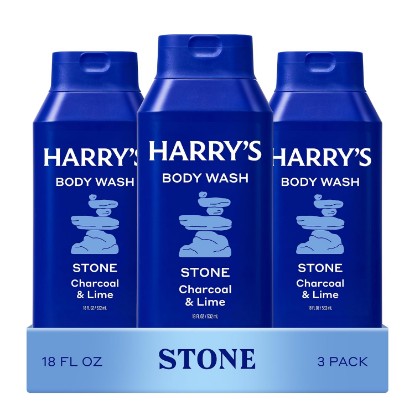 Picture of Harry's Men's Body Wash - Stone - 18 fl oz (3 Pack) | Shower Gel for Men - No Parabens, Sulfates, or Dyes [Amazon-developed Certification] Compact by Design