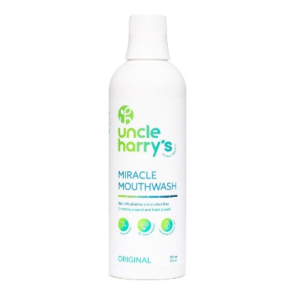 Picture of Uncle Harry's Natural Alkalizing Miracle Mouthwash | Adult & Kids Mouthwash for Bad Breath | pH Balanced Oral Care Mouth Wash & Mouth Rinse (16 fl oz)