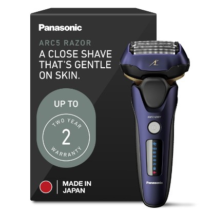 Picture of Panasonic ARC5 Electric Razor for Men Face, Wet & Dry Shavers for Men with Foil Shaver, Pop-Up Trimmer, Ultra-Fast 5-Blade, Smart Shave Sensor, 16D Flexible Pivoting Head - ES-ALV6HA (Navy)