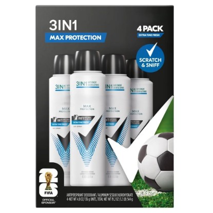 Picture of Degrees Max Protection 3-in-1 Anti Sweat, Anti-Odor, Anti-Stains, Anti-white Marks, Anti-Yellow stain, Extra Time Fresh, 4 pack, 4 x 4.8 oz