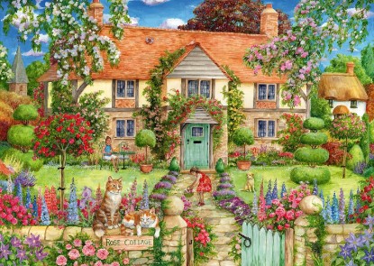Picture of Ravensburger Rose Cottage 1000 Piece Jigsaw Puzzle, for Adults | Charming Countryside Scene, Premium Quality, Perfect Interlocking Fit, Ages 14+