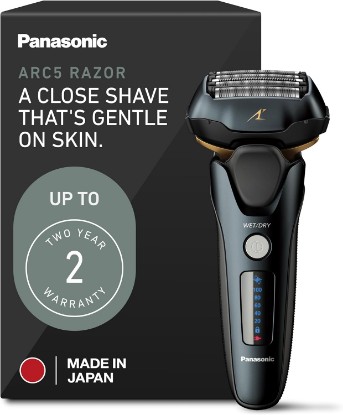 Picture of Panasonic Arc5 Electric Razor for Men with Pop-Up Trimmer, Wet/Dry 5-Blade Shaver, Mens Electric Razors for Shaving Face with Intelligent Shave Sensor and 16D Pivoting Head, ES-LV67-K (Black)