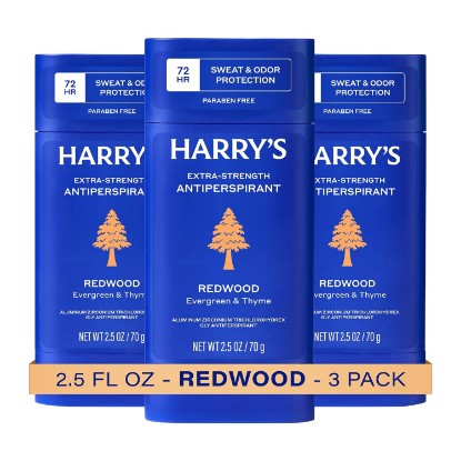 Picture of Harry's Extra-Strength Antiperspirant Deodorant - Redwood - 2.5 oz (3 Pack) | Sweat & Odor Control Antiperspirant for Men