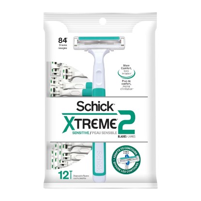 Picture of Schick Slim Twin ST 2 Disposable Razors for Men Sensitive Skin Shaving Razor, 12 Count