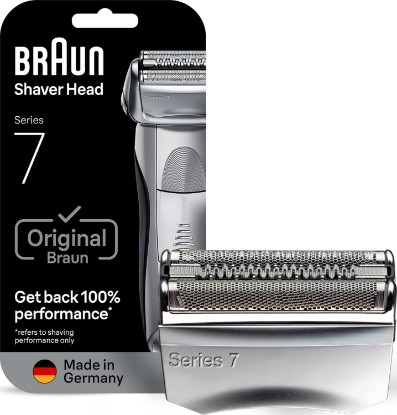 Picture of Braun Series 7 70S Electric Shaver Head Replacement Cassette – Silver | Foil and cutter set, fits select electric models, designed for a closer shave GreenCircle Certified: Certified Energy Savings