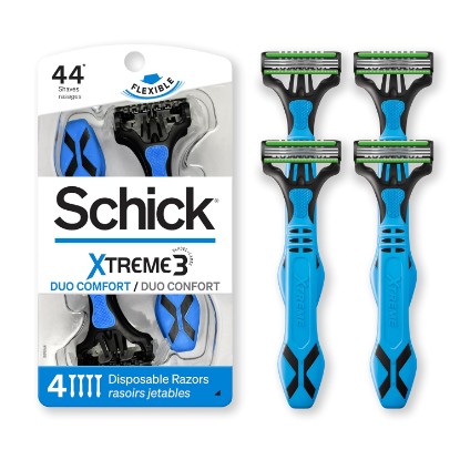 Picture of Schick Xtreme 3 Duo Comfort Disposable Razor for Men, 4 Count