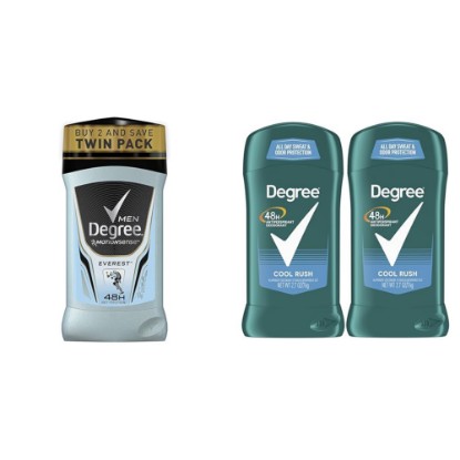 Picture of Degree Men Advanced Antiperspirant Deodorant Everest 2 Count 72-Hour Sweat & Odor Protection, Cool Rush 2.7 oz
