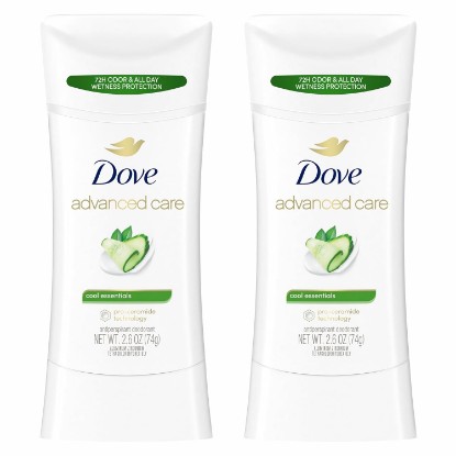 Picture of Dove Advanced Care Antiperspirant Stick Cool Essentials 2.6 oz 2PK | Advanced Care 72-Hour Odor Protection with Pro-Ceramide Technology