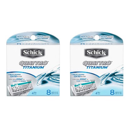 Picture of Schick Quattro Titanium Razor Blade Refills for Men - 8 Count - 2 Pack