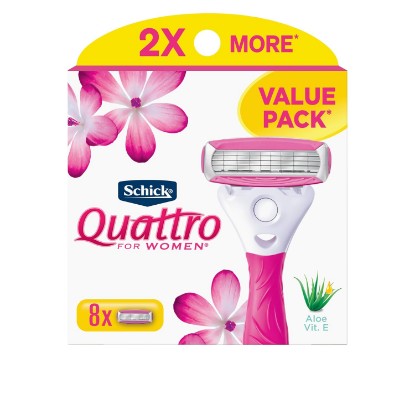 Picture of Schick Quattro Womens Razor for Shaving Refllls, Razors for Women Value Pack, Ladies Razors for Legs - 8 Count