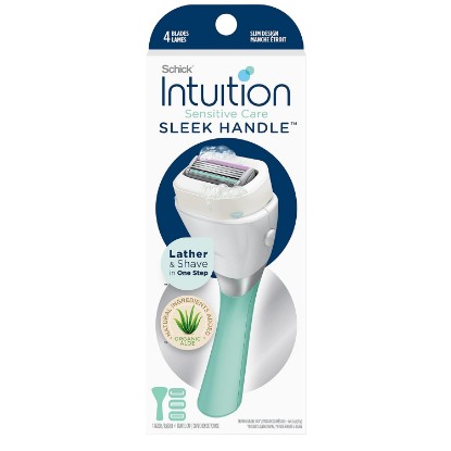 Picture of Schick Intuition Sleek Razors for Women with Sensitive Skin | 1 Razor & 3 Intuition Razor Blades Refill with Organic Aloe