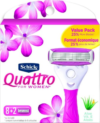 Picture of Schick Quattro Womens Ultra Smooth Razor Blade Refills for Women Value Pack, 10 Count