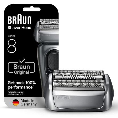Picture of Braun Series 8 83M Electric Shaver Head Replacement Cassette, Silver GreenCircle Certified: Certified Energy Savings