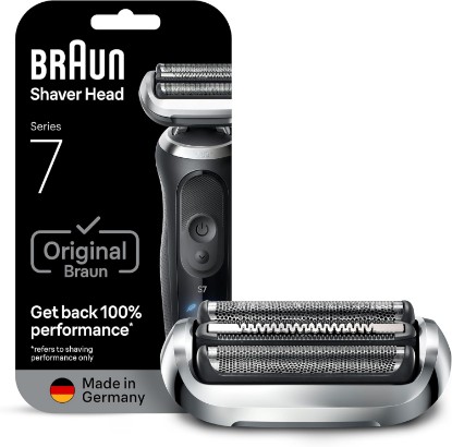 Picture of Braun Series 7 Electric Shaver Replacement Head, Easily Attach Your Shaver Head for a Shave as efficient as Day one, Compatible with New Generation Series 7 Shavers, 74S, Silver GreenCircle Certified: Certified Energy Savings