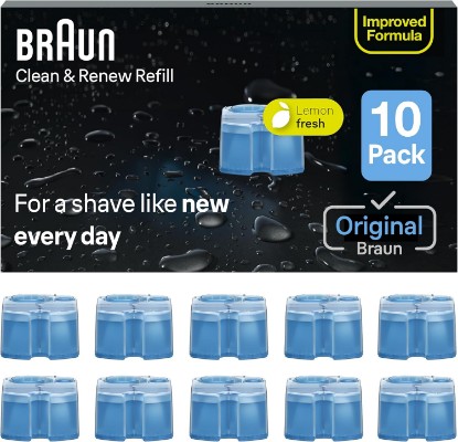 Picture of Braun Clean & Renew Refill Cartridges CCR, Replacement Shaver Cleaner Liquid Solution for Clean&Charge System, Pack of 10 GreenCircle Certified: Certified Energy Savings