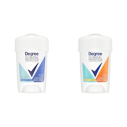 Picture of Degree Clinical Protection Antiperspirant Deodorant 72-Hour Sweat & Odor Protection Shower Clean Antiperspirant for Women 1.7 oz & Clinical Protection Antiperspirant Deodorant 72-Hour Sweat &1.7 oz